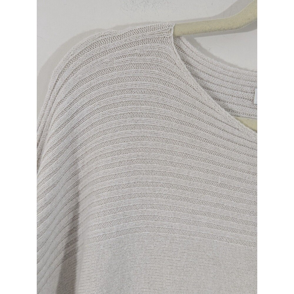 Jaki London One Size Ivory Dolman Sleeve Relaxed Fit Ribbed Sweater Quiet Luxury - Picture 5 of 8